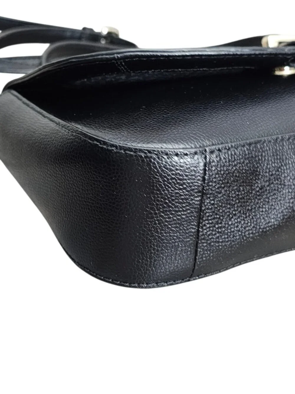 Kate Spade Kailey Patterson Drive Leather Black Saddle Shoulder Bag COA